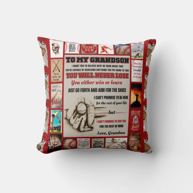 Personalised Letter To My GrandSon Birthday Gift Cushion (Front)