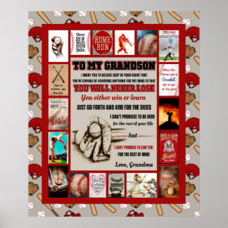 Personalised Letter To My GrandSon Birthday Gift Poster