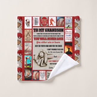 Personalised Letter To My GrandSon Birthday Gift Wash Cloth