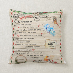 Personalised Letter To My Grandson From Grandpa Cushion
