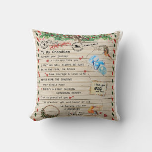 Personalised Letter To My Grandson From Grandpa Cushion