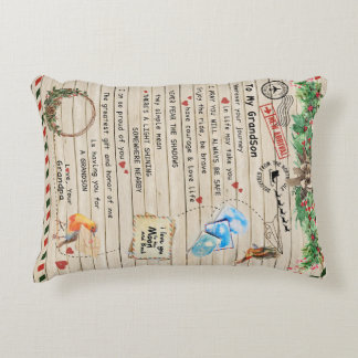 Personalised Letter To My Grandson From Grandpa, Decorative Cushion