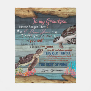 Personalised Letter To My Grandson From Grandpa Fleece Blanket