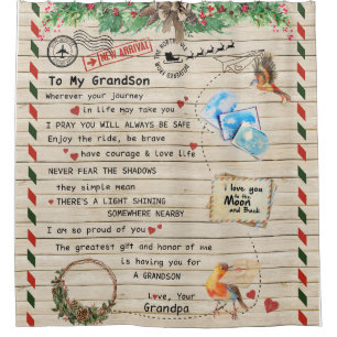 Personalised Letter To My Grandson From Grandpa Shower Curtain