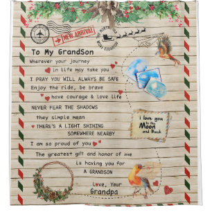 Personalised Letter To My Grandson From Grandpa Shower Curtain