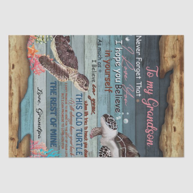 Personalised Letter To My Grandson From Grandpa Tissue Paper (Front)