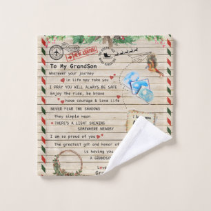 Personalised Letter To My Grandson From Grandpa, Wash Cloth