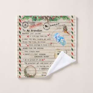 Personalised Letter To My Grandson From Grandpa Wash Cloth