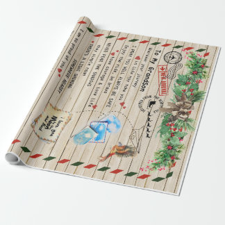 Personalised Letter To My Grandson From Grandpa Wrapping Paper