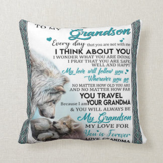 Personalised Letter To My Grandson Love Grandma Cushion