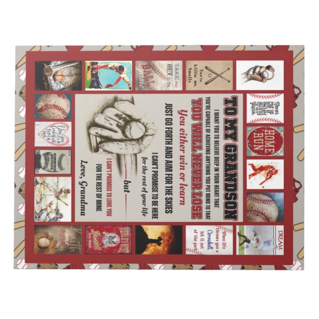 Personalised Letter To My Grandson, Love Grandma Notepad (Front)