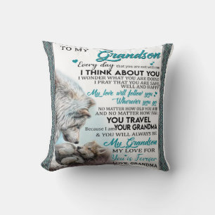 Personalised Letter To My Grandson, Love Grandson Cushion