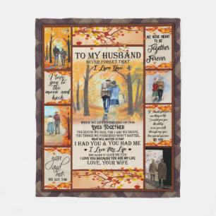 Personalised Letter To My Husband Fleece Blanket