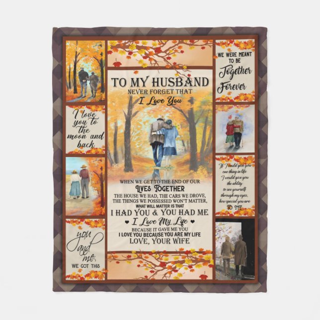 Personalised Letter To My Husband Fleece Blanket (Front)