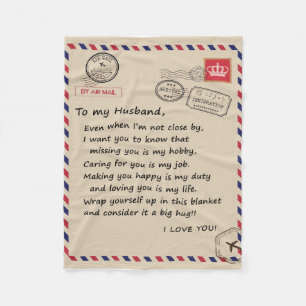 Personalised Letter To My Husband From Wife Blanke Fleece Blanket