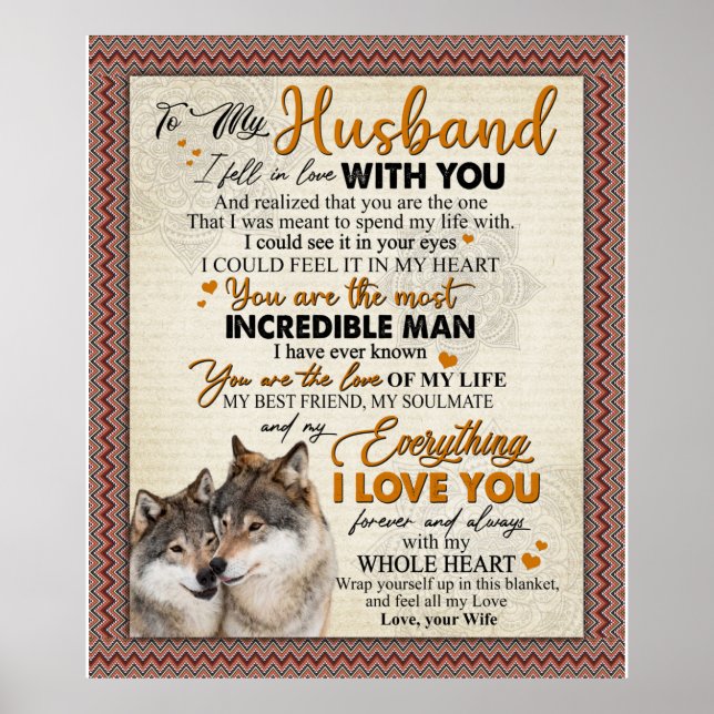 Personalised Letter To My Husband From Wife Poster (Front)