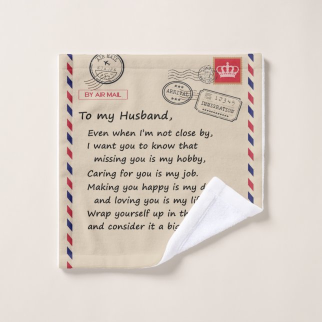 Personalised Letter To My Husband From Wife Wash Cloth (Wash Cloth)