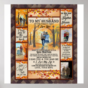 Personalised Letter To My Husband, Love Husband Poster