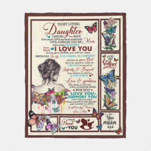 Personalised Letter To My Loving Daughter, Daughte Fleece Blanket