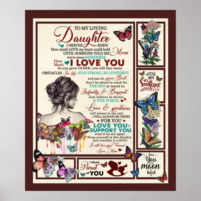 Personalised Letter To My Loving Daughter Poster (Front)