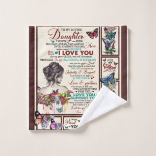 Personalised Letter To My Loving Daughter Wash Cloth