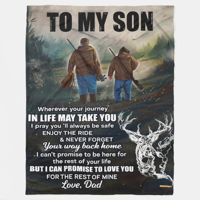 Personalised Letter To My Son From Dad Blanket, Fleece Blanket (Front)