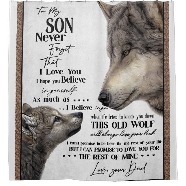 Personalised Letter To My Son From Dad Shower Curtain (Front)