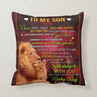 Personalised Letter To My Son Love From Dad Lion Cushion