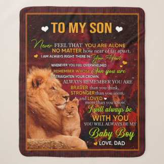 Personalised Letter To My Son Love From Dad Lion Sherpa Blanket