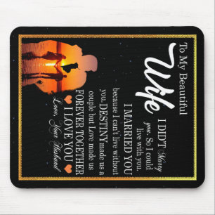 Personalised Letter To My Wife, Couple Valentine Mouse Pad