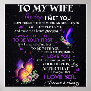 Personalised Letter To My Wife, Couple Valentine Poster