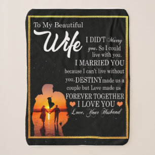 Personalised Letter To My Wife, Couple Valentine Sherpa Blanket