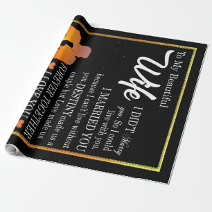 Personalised Letter To My Wife, Couple Valentine Wrapping Paper