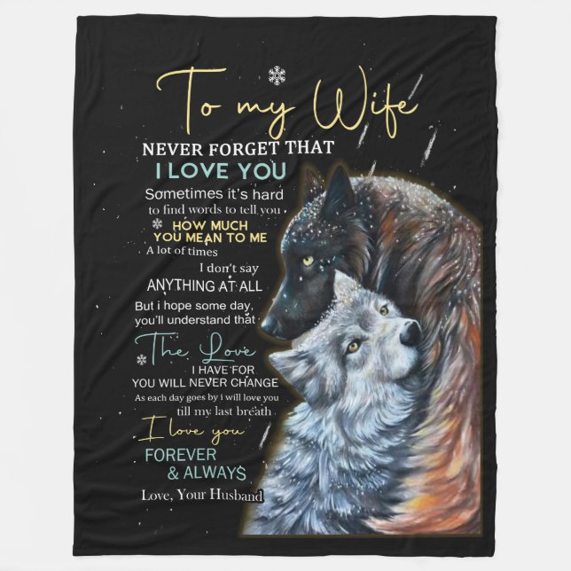 Personalised Letter To My Wife Fleece Blanket (Front)