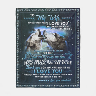 Personalised Letter To My Wife From Husband Fleece Blanket