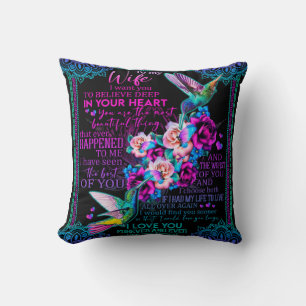Personalised Letter To My Wife - Hummingbird Cushion