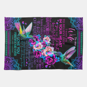 Personalised Letter To My Wife - Hummingbird Tea Towel