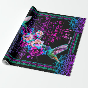 Personalised Letter To My Wife - Hummingbird Wrapping Paper