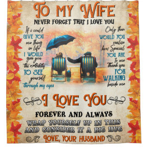 Personalised Letter To My Wife Love From Husband B Shower Curtain