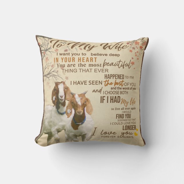 Personalised Letter To My Wife Love From Husband Cushion (Front)