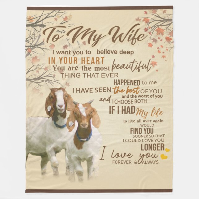 Personalised Letter To My Wife Love From Husband Fleece Blanket (Front)