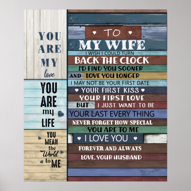 Personalised Letter To My Wife, Poster (Front)