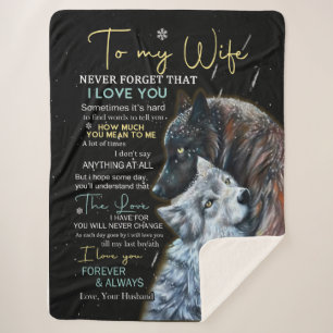Personalised Letter To My Wife Sherpa Blanket