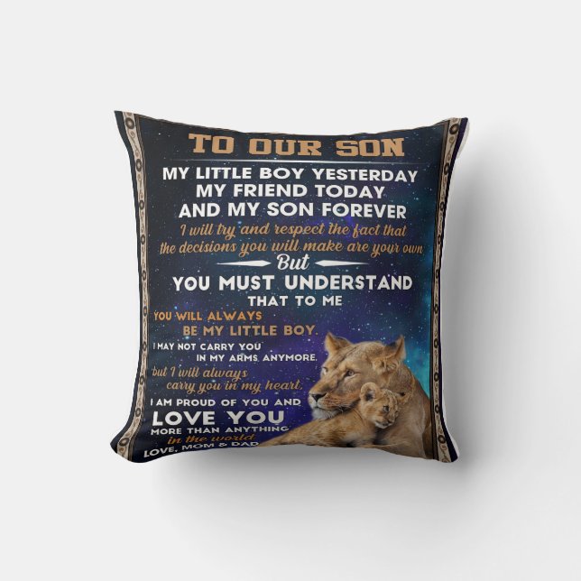 Personalised Letter To Our Son Cushion (Front)