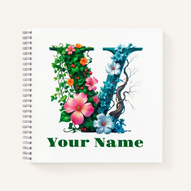 Personalised Letter V Notebook (Front)