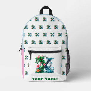 Personalised Letter X Printed Backpack