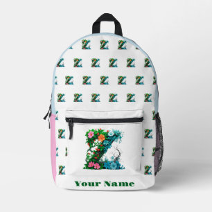 Personalised Letter Z Printed Backpack