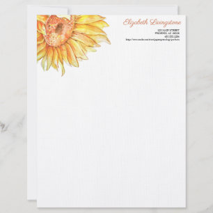 Personalised Letterhead Sunflower Stationery