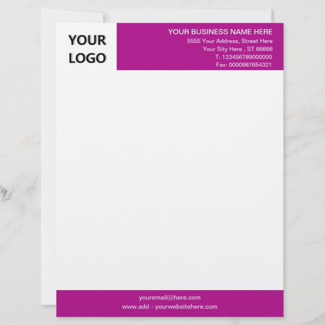 Personalised Letterhead with Logo - Your Colours (Front)