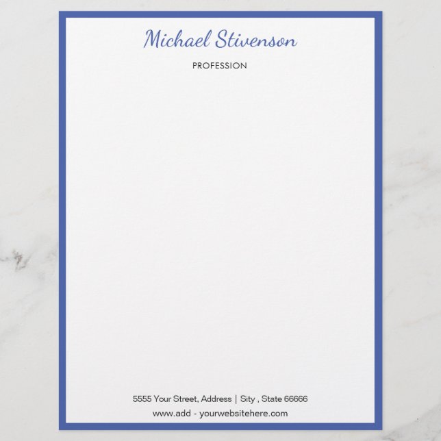 Personalised Letterhead Your Name Address Website (Front)